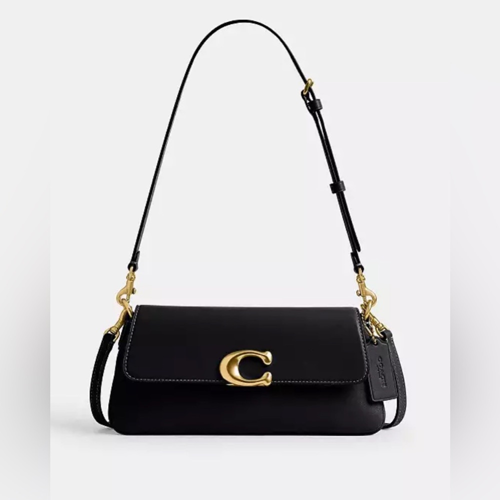 NWT COACH Women's Refined Calf Leather Jet Shoulder Bag 🖤